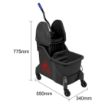 Picture of Jantex Two-Compartment Mop Bucket and Wringer Red 30Ltr