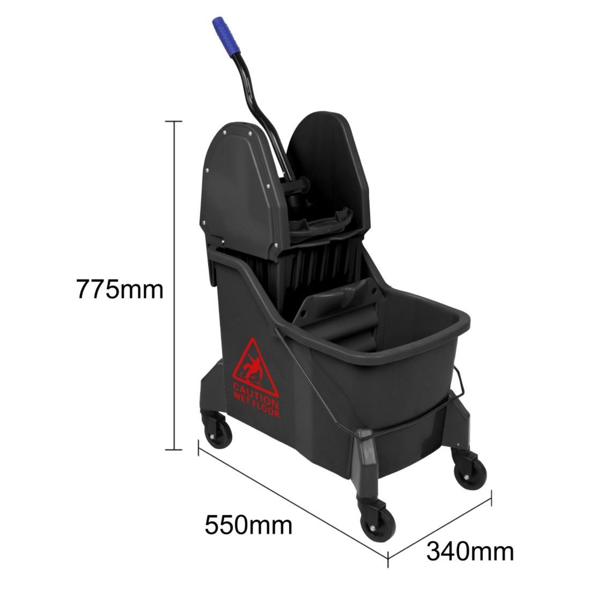 Picture of Jantex Two-Compartment Mop Bucket and Wringer Red 30Ltr