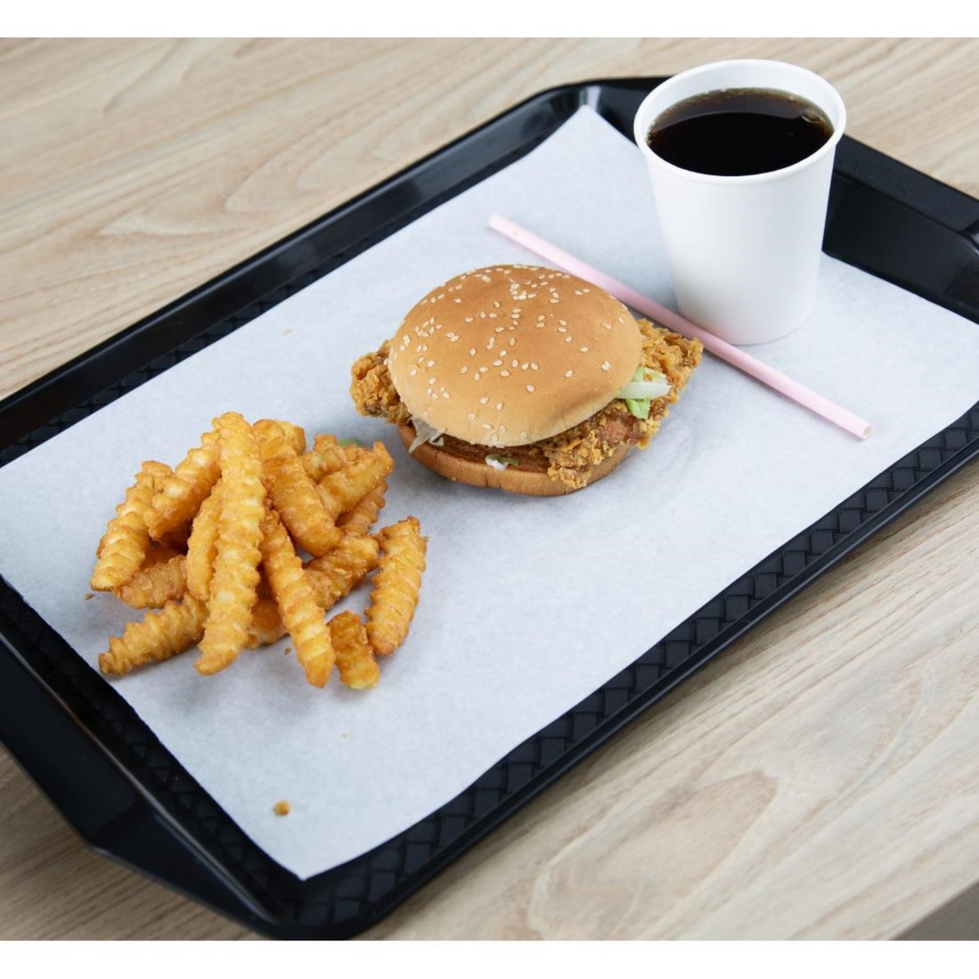 Picture of Olympia Kristallon Handled Fast Food Tray Black 435x305mm