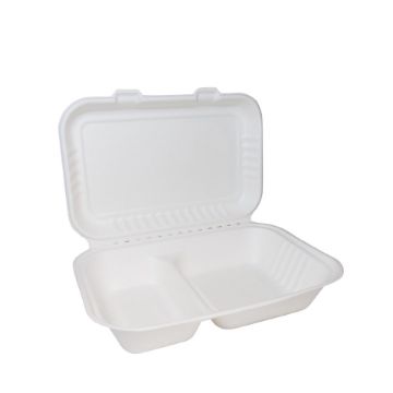Picture of 9 X 6 Bagasse Meal Box 2 Compartment (400)