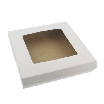 Picture of White Tart Box With Window 9x9x2 (100)