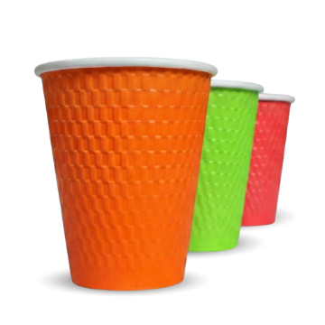 Picture of 12oz Embossed PE DW Hot Cups Assorted Colours (20 x 25's)