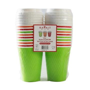 Picture of 12oz Embossed PE DW Hot Cups & Lids Combi (24x20's)