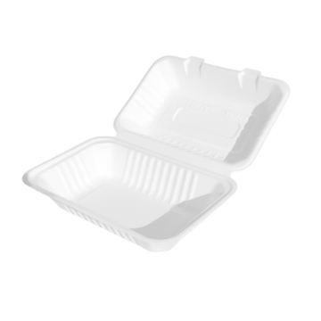 Picture of 9"x6"x2"-1 Compartment Bagasse Meal Box(4x50's)-PFAS FREE