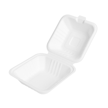 Picture of 6"x6" Bagasse Burger Box (4x50) - PFAS FREE