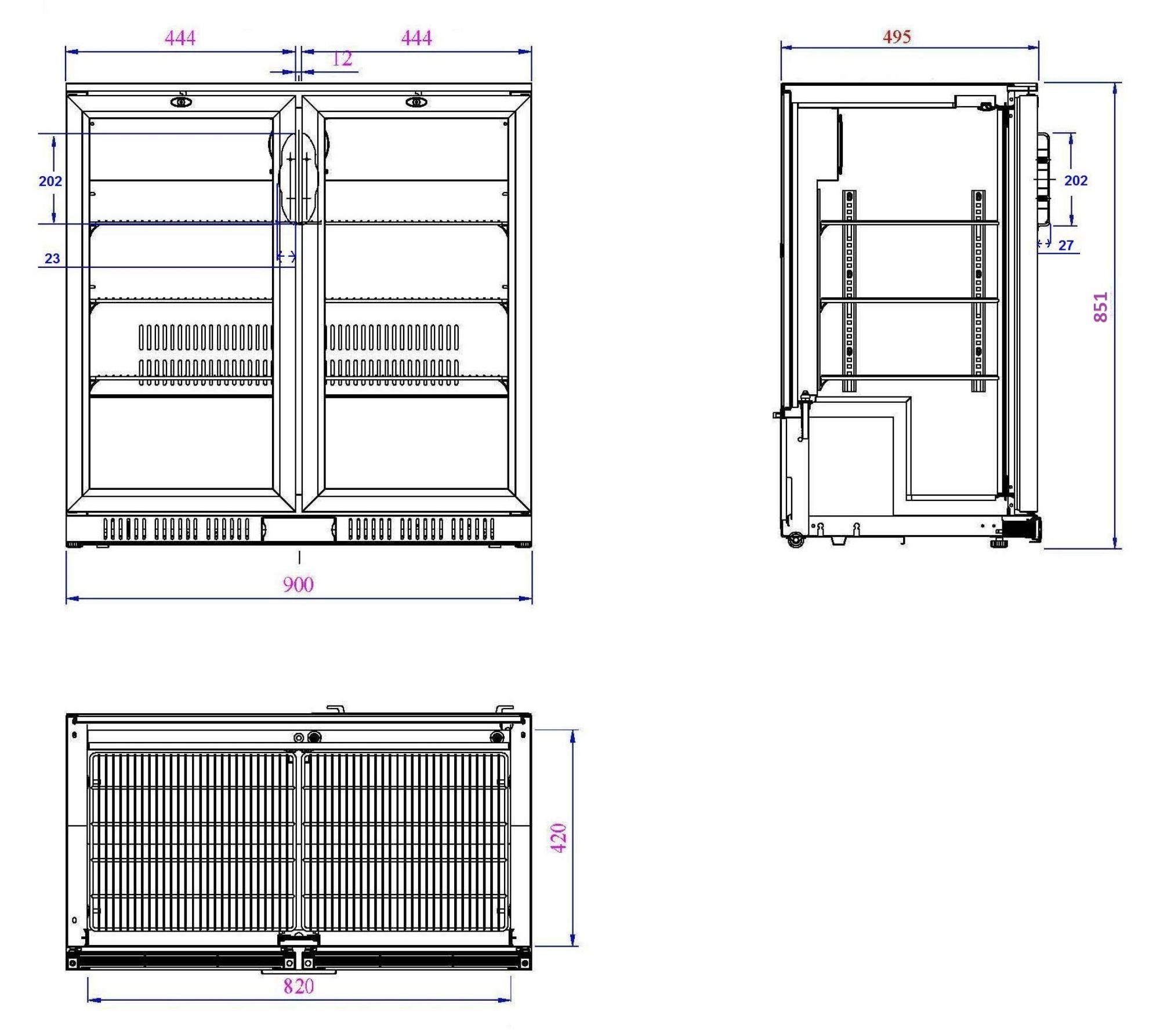 Picture of BACKBAR COOLER BLACK 2 DOORS