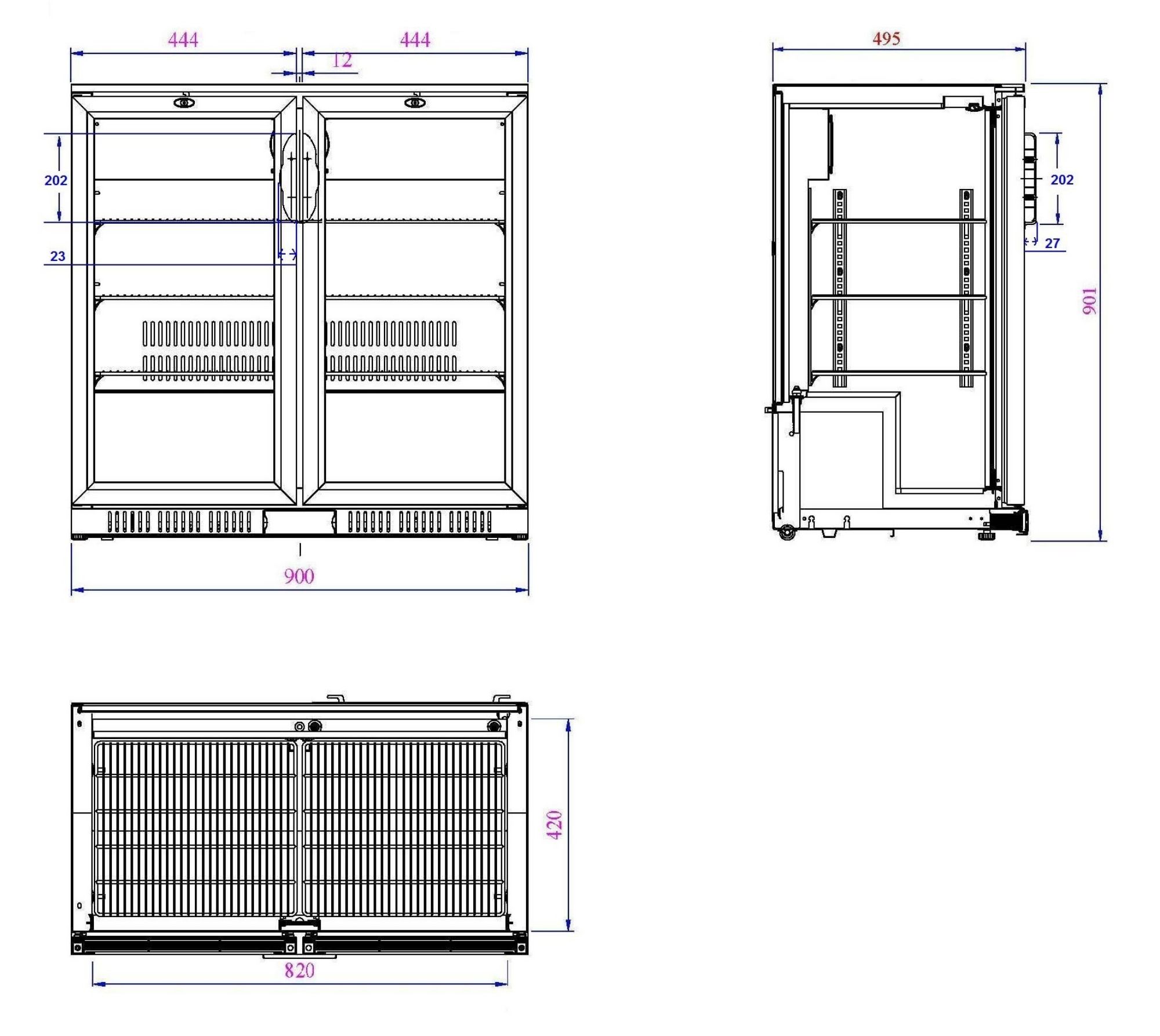 Picture of BACKBAR COOLER BLACK 2 DOORS