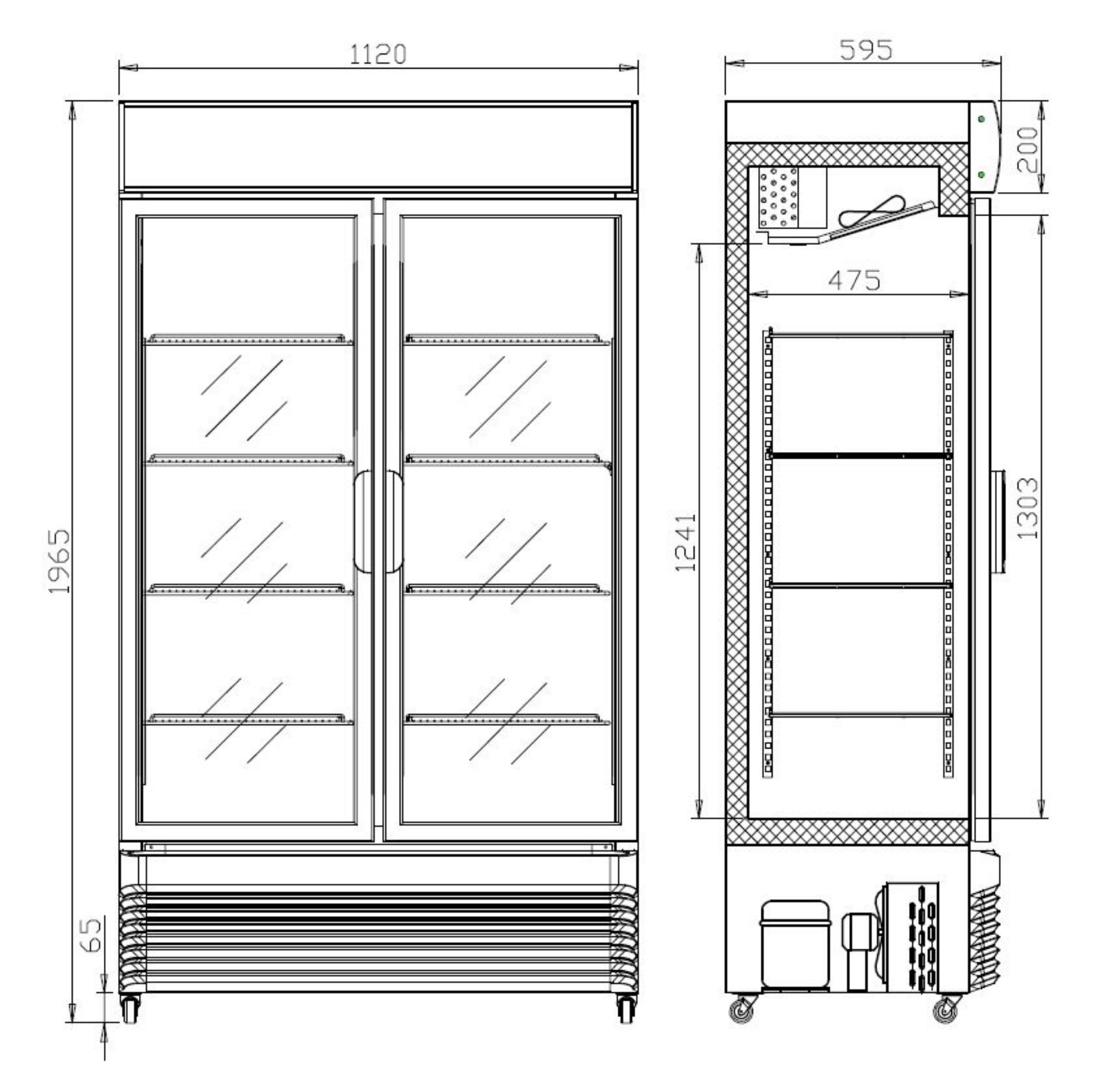 Picture of CombiSteel Sliding Double Door Display Fridge BEZ-750