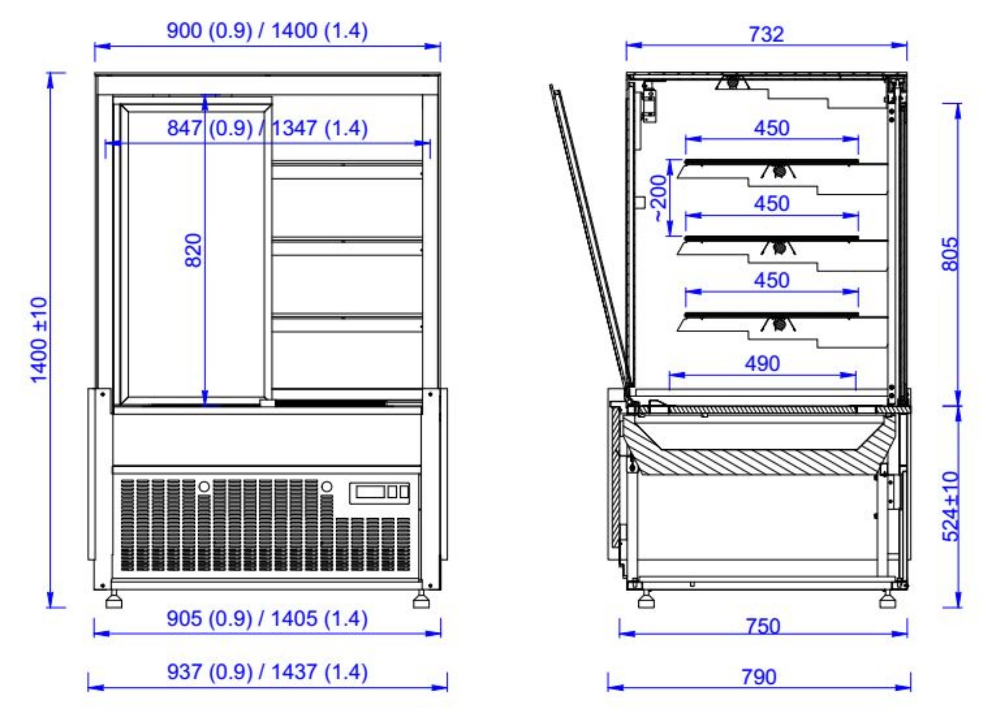 Picture of CombiSteel Nero Cake Display Fridge 1.4m