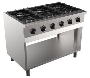 Picture of CombiSteel Base 700 Gas Range 6 Burners Freestanding