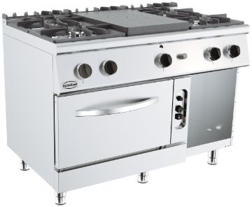 Picture of CombiSteel Base 700 Solid Top Range 4 Burners Gas Oven