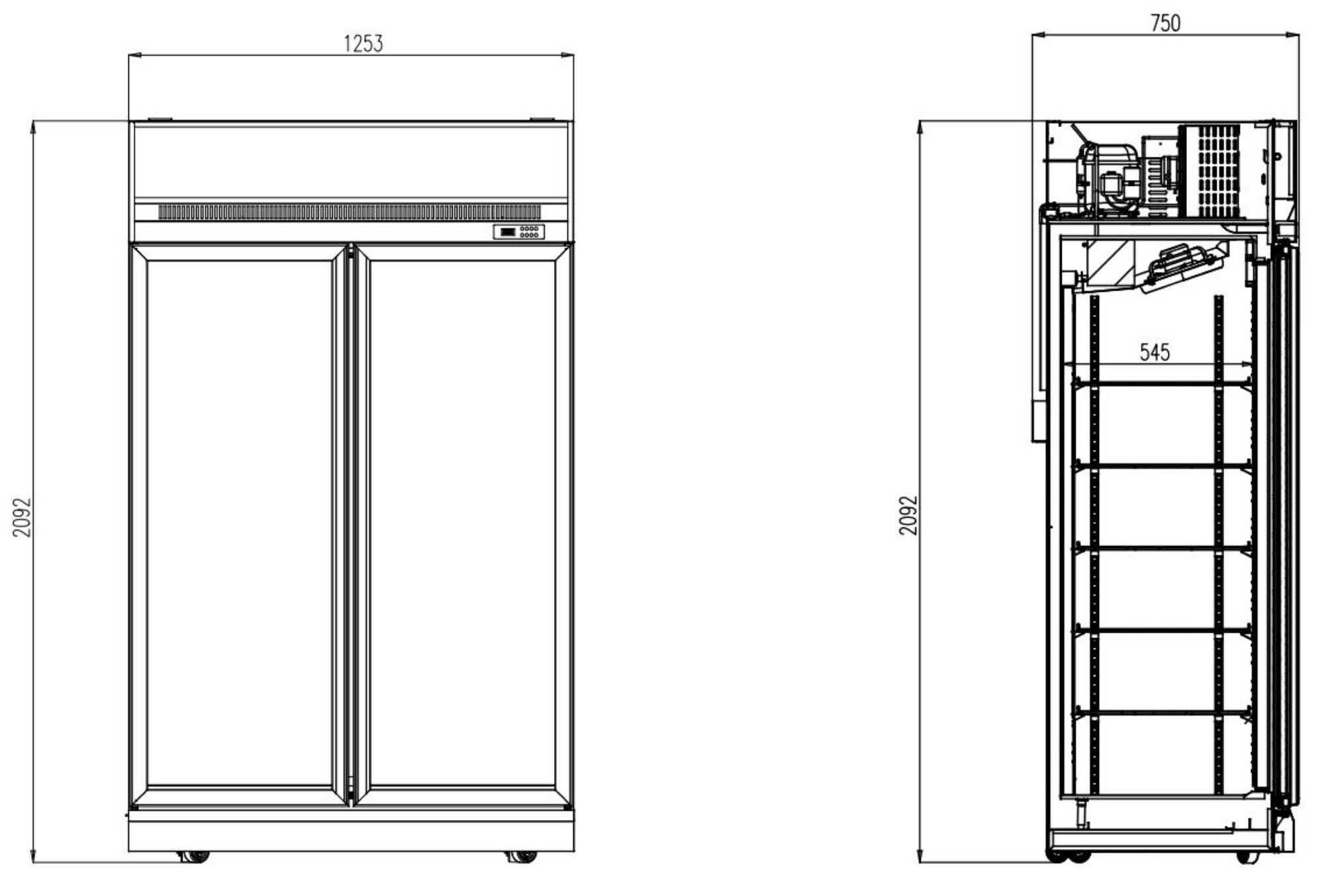 Picture of CombiSteel Glass Door Display Fridge INS1000R WH