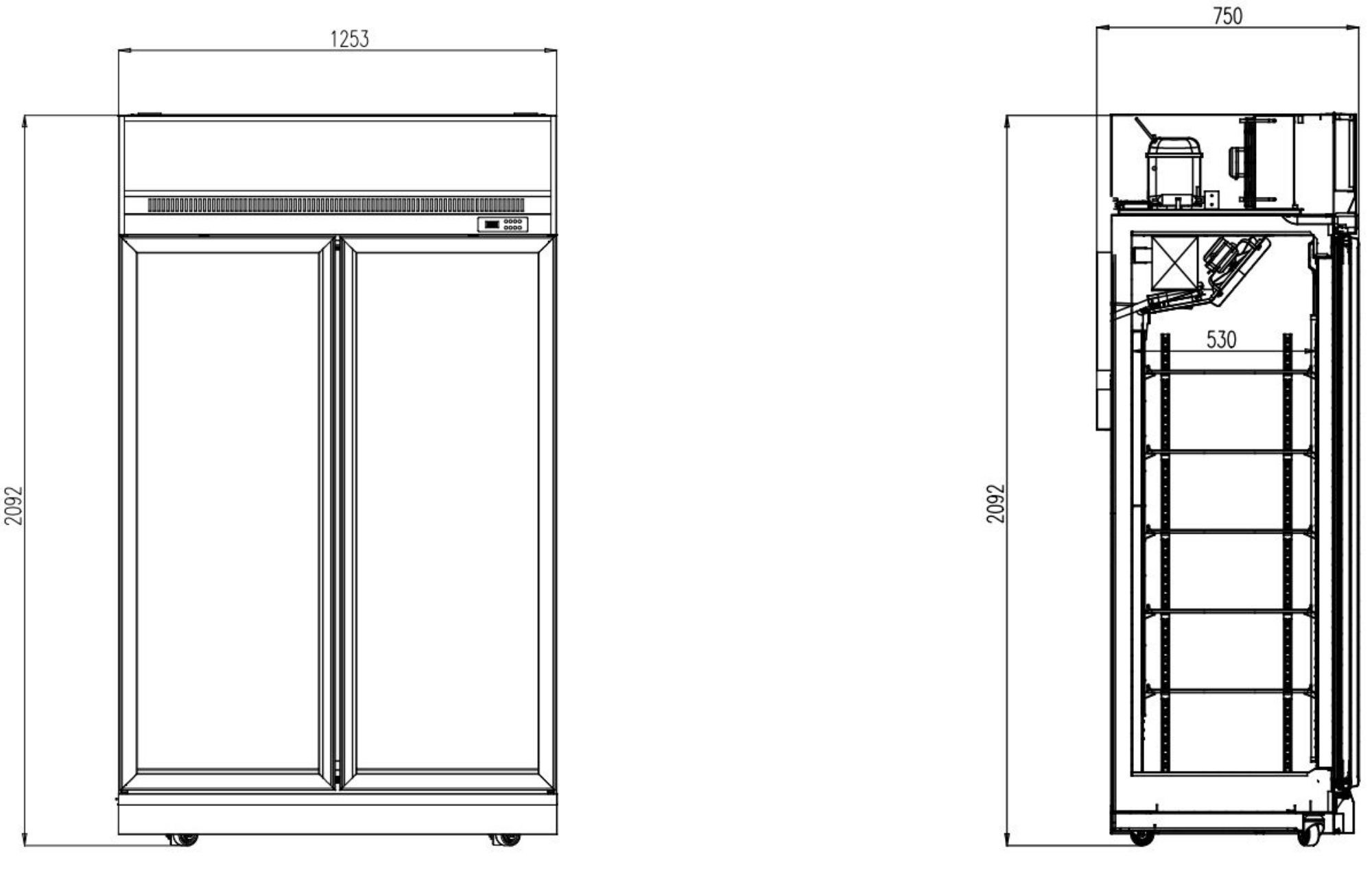 Picture of CombiSteel Glass Door Freezer INS-1000F BL