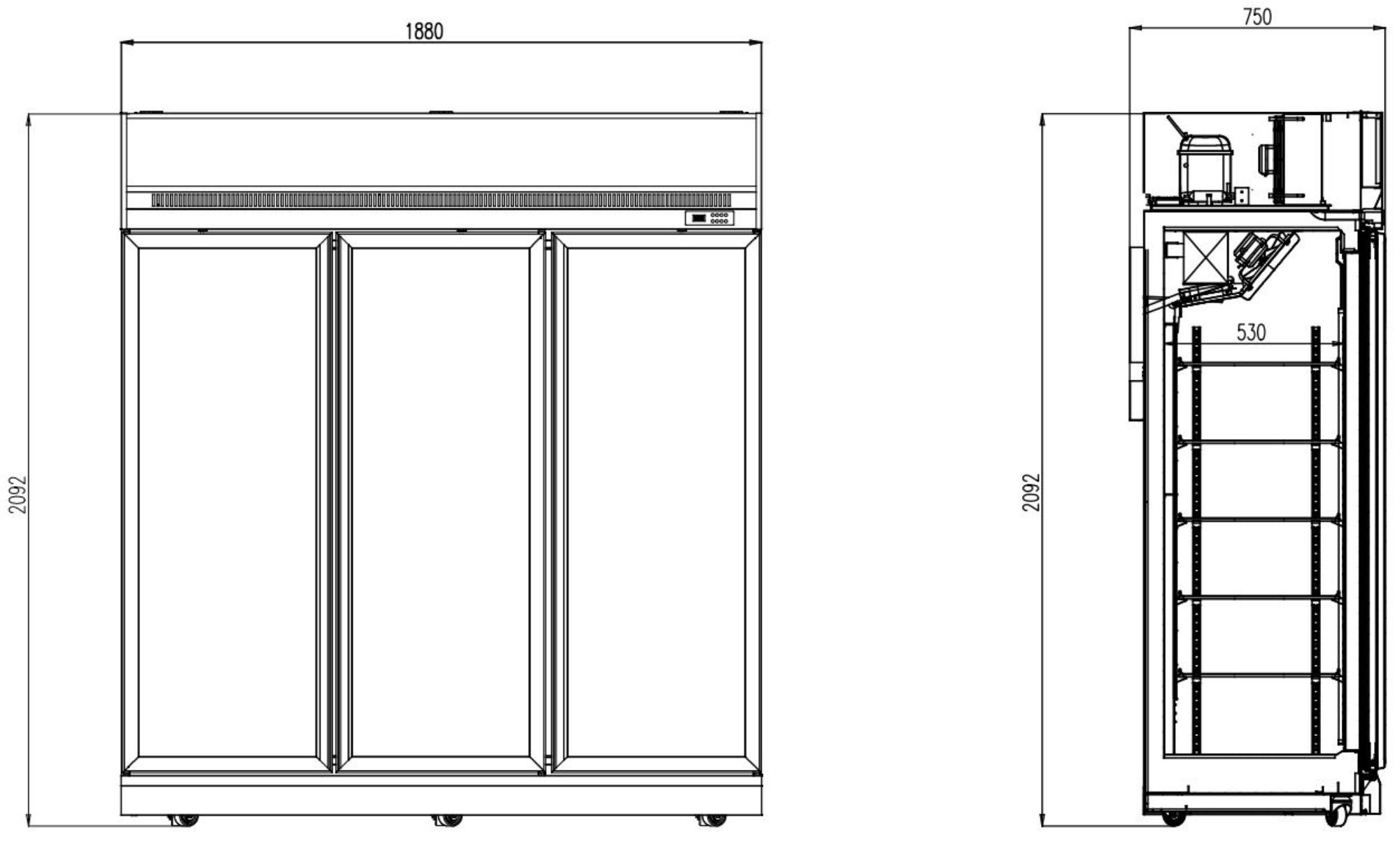 Picture of CombiSteel Glass Door Freezer INS-1530F BL