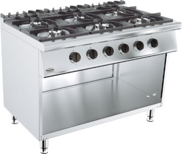 Picture of CombiSteel Base 700 Gas RANGE Boiling Hobs 6 Burner With Mobile Stand