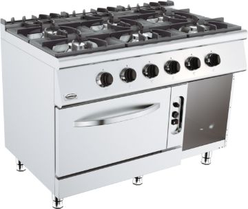 Picture of CombiSteel Base 700 Gas STOVE 6 BU WITH Gas OVEN