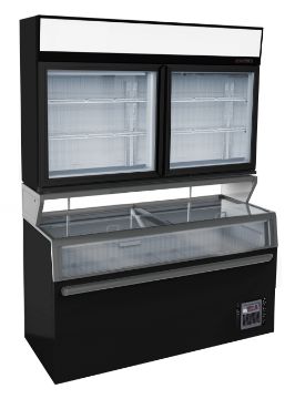 Picture of CombiSteel Wall Mounted Cold&Freezer Unit Black 2 Glass Door