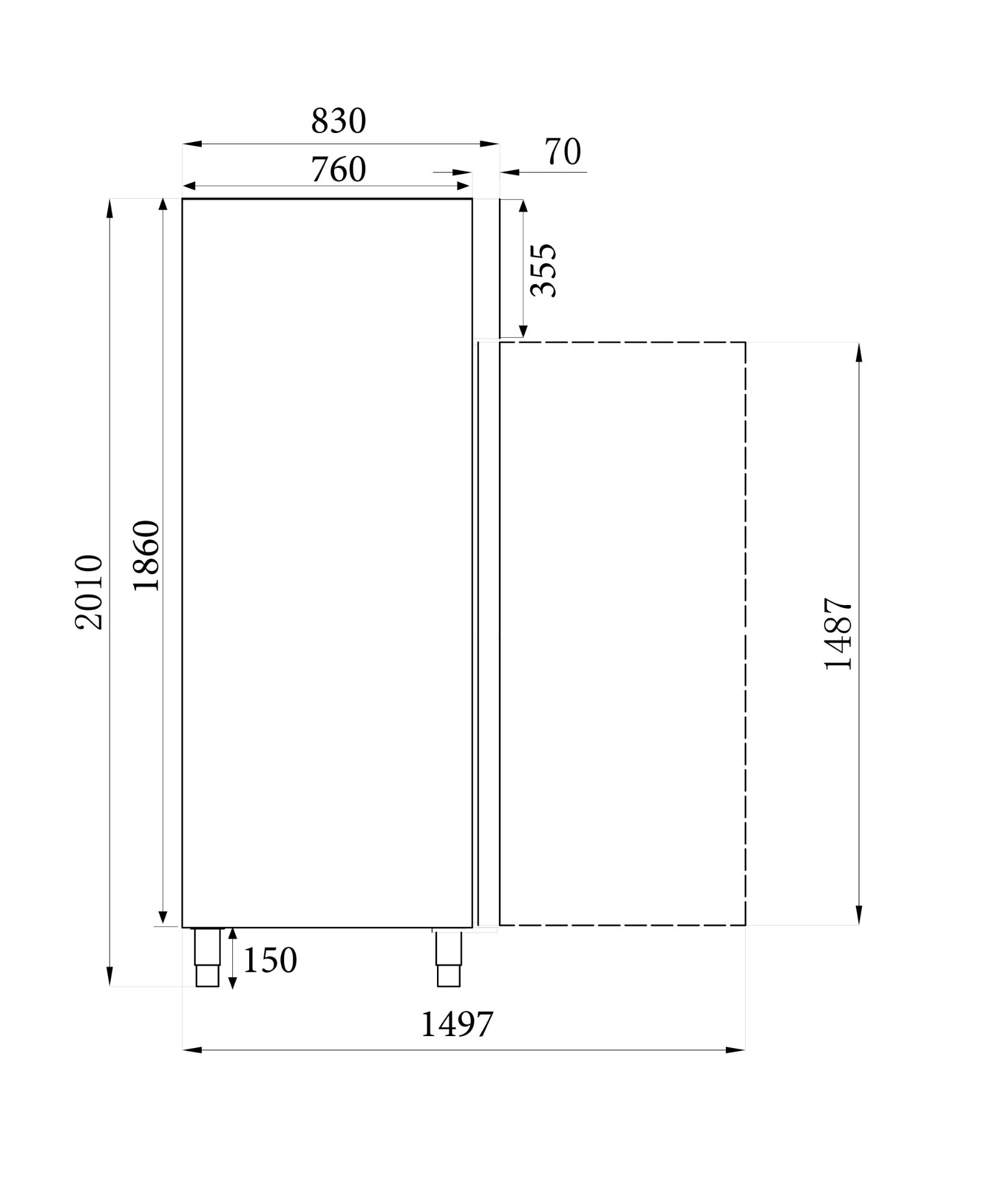 Picture of CombiSteel Refrigerator Stainless Steel  2 Doors