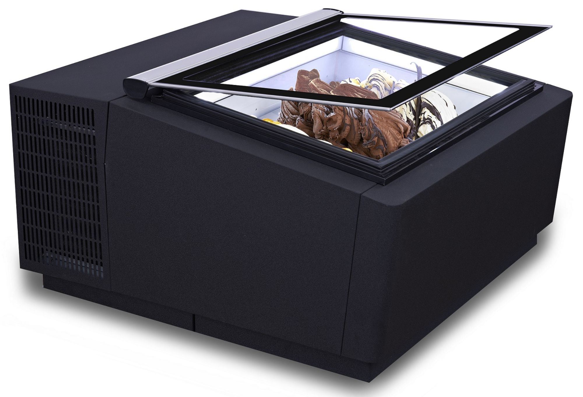 Picture of CombiSteel Customer Side Opens Ice Cream Display CounterTop Black