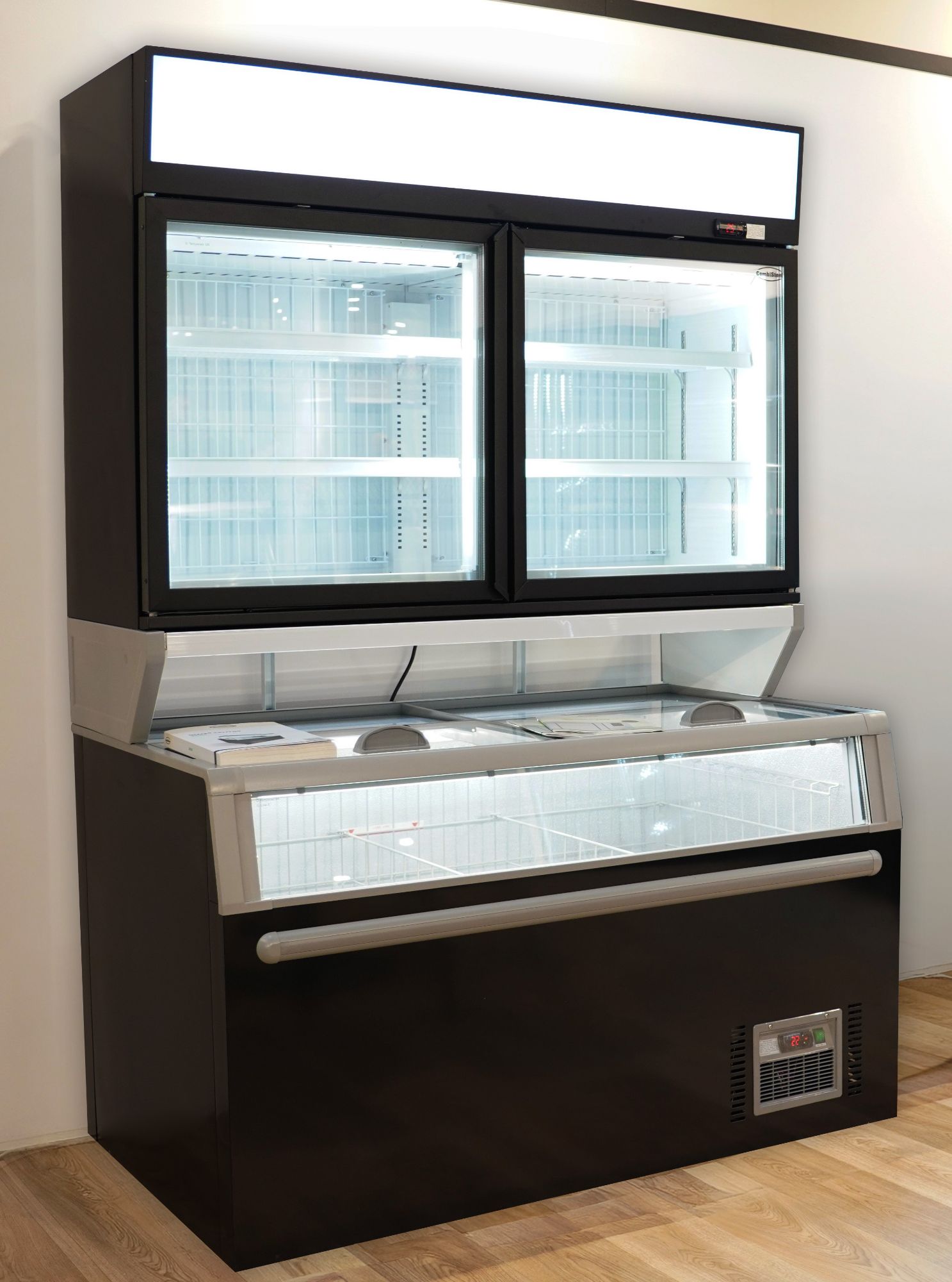Picture of CombiSteel Wall Mounted Freezer Unit Black 2 Glass Door