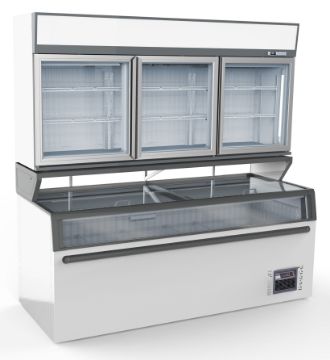 Picture of CombiSteel Wall Mounted Freezer Unit White 3 Glass Door