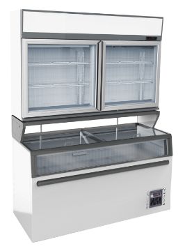 Picture of CombiSteel Wall Mounted Freezer Unit White 2 Glass Door