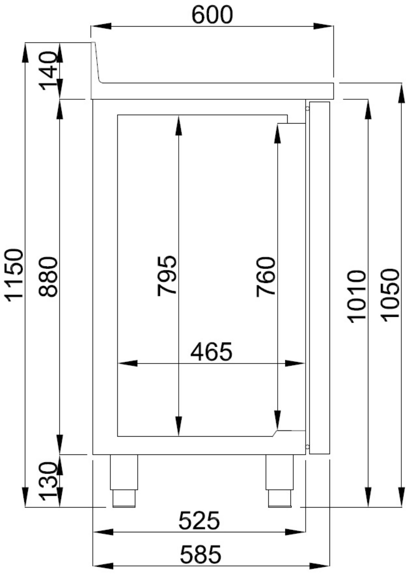 Picture of CombiSteel Counter 600 Refrigerated Counter 3 Doors with Coffee Disposal Drawer