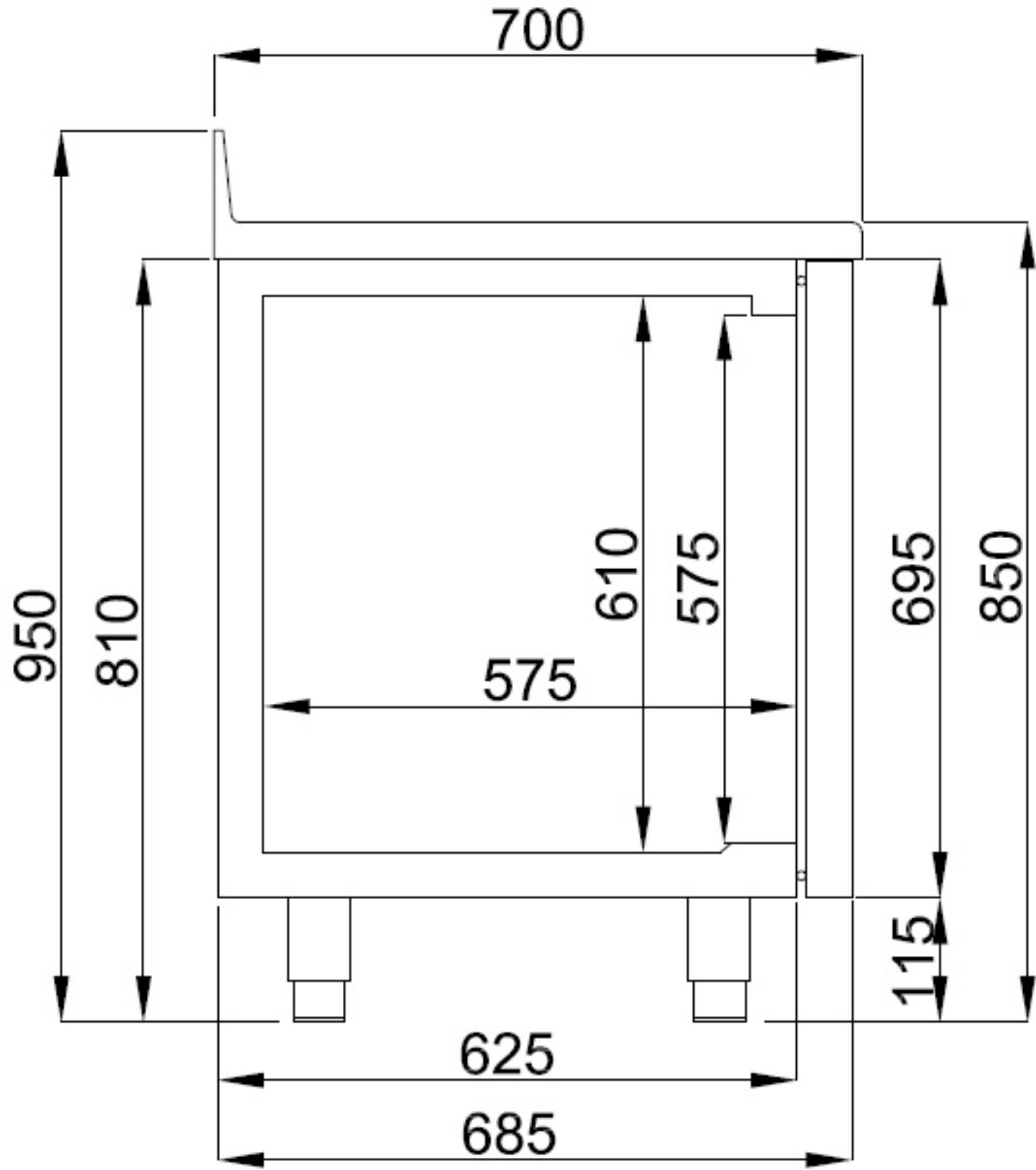 Picture of CombiSteel Counter 700 Refrigerator 3 Door Upstand Mono Block