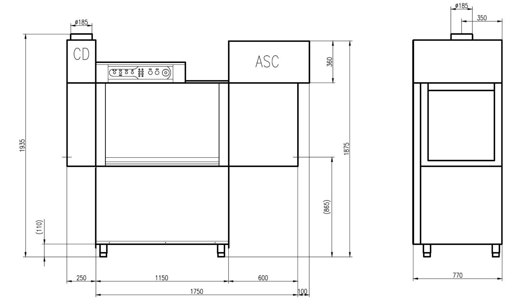 Picture of CombiSteel Rack Conveyor Dishwasher 1850 ASC
