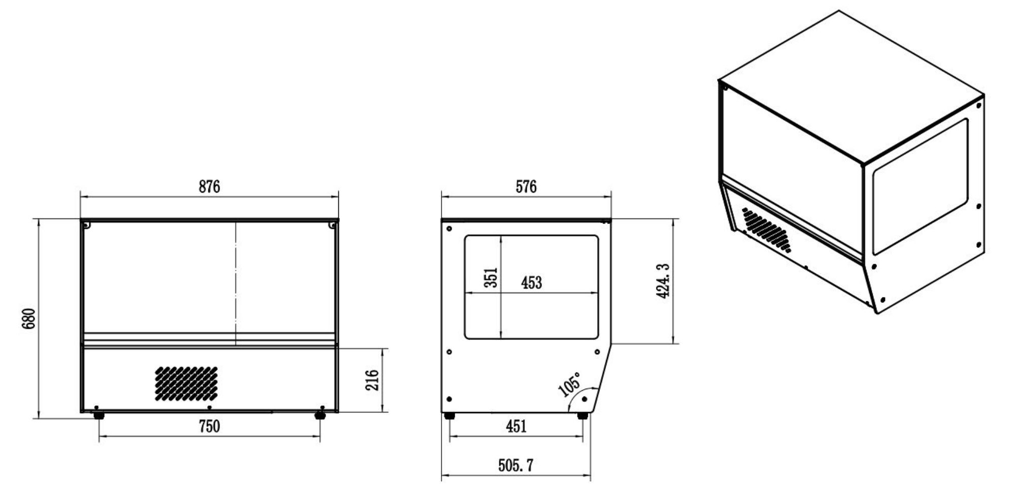Picture of CombiSteel Cold Display Patisserie 159 Litre