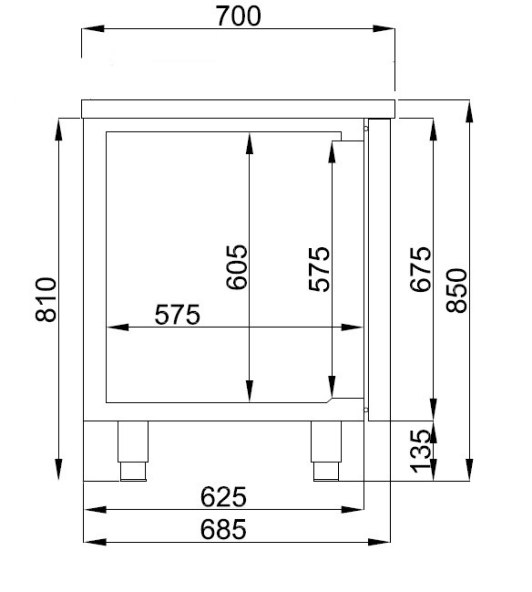 Picture of CombiSteel Counter 700 Refrigerator 2 Doors and 1 Drawer