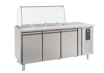 Picture of CombiSteel Saladette 3 Door with Glass Cover 465 Litre