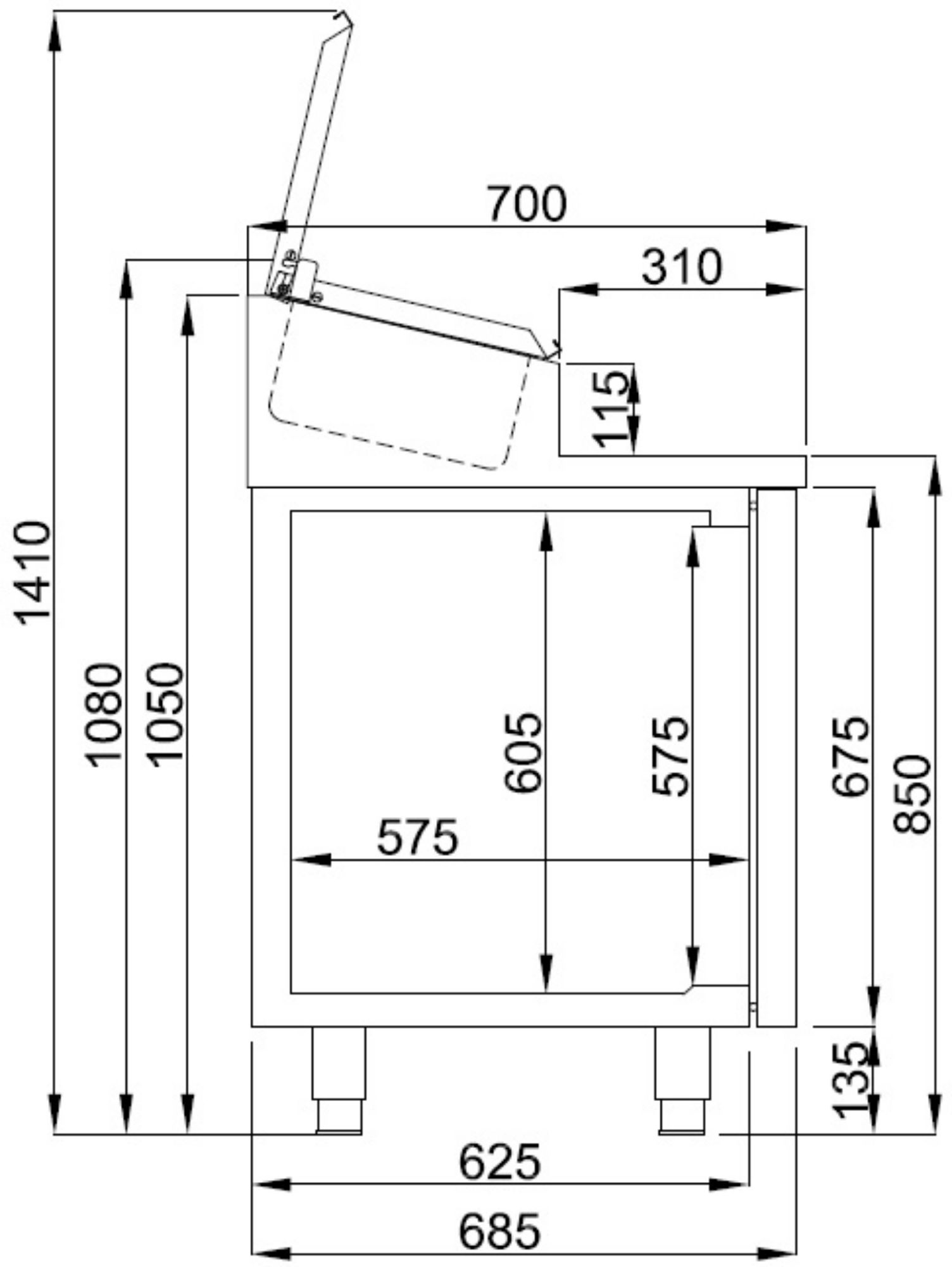 Picture of CombiSteel Saladette 3 Door 10 x 1/3 GN