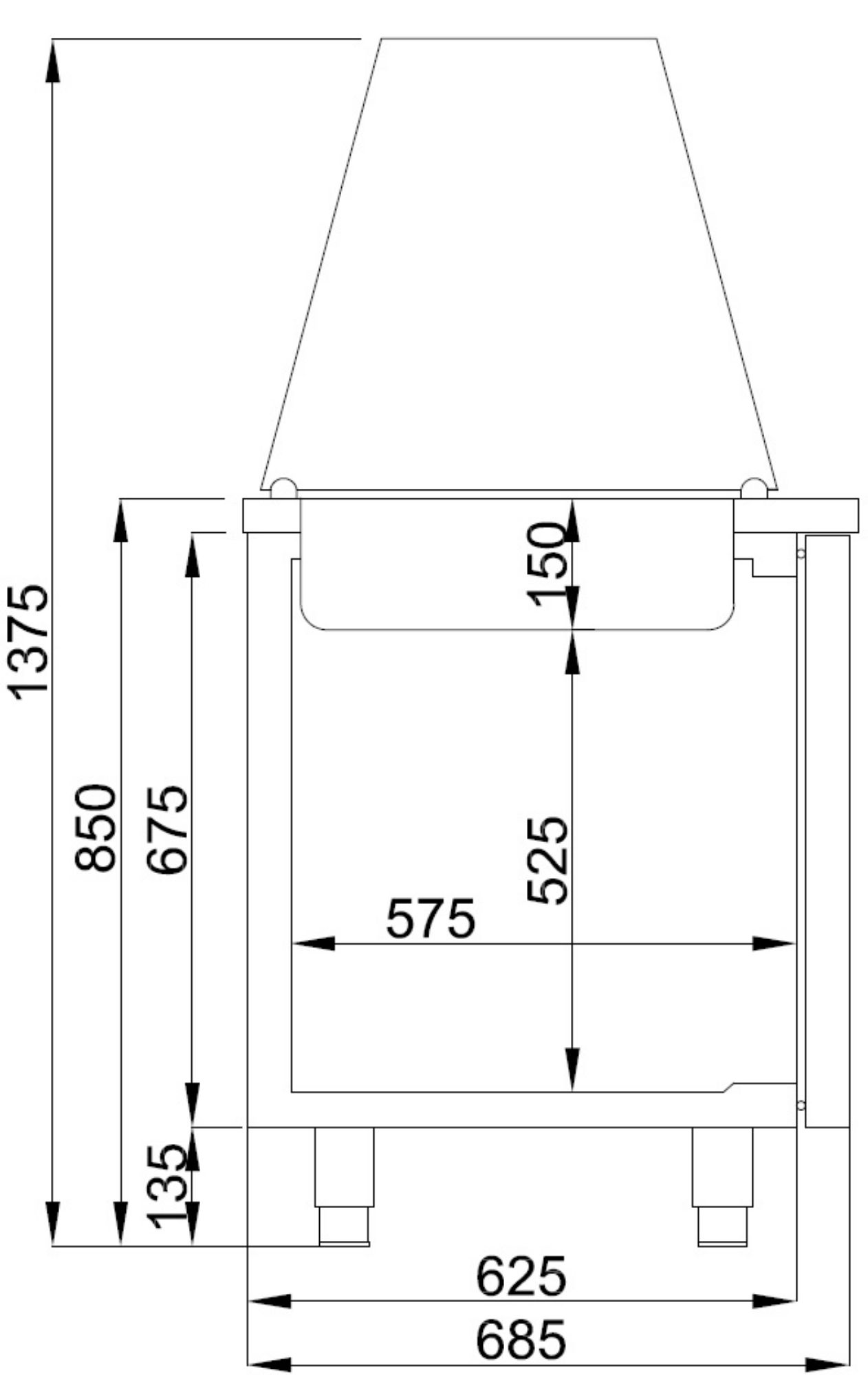 Picture of CombiSteel Saladette 3 Door 4 x 1/1 GN