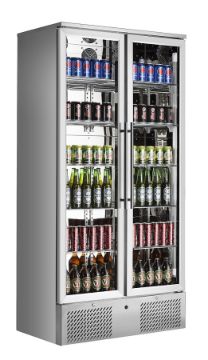 Picture of CombiSteel Backbar Double Stainless Steel Glass Door Upright 458 Litre Beer Cooler