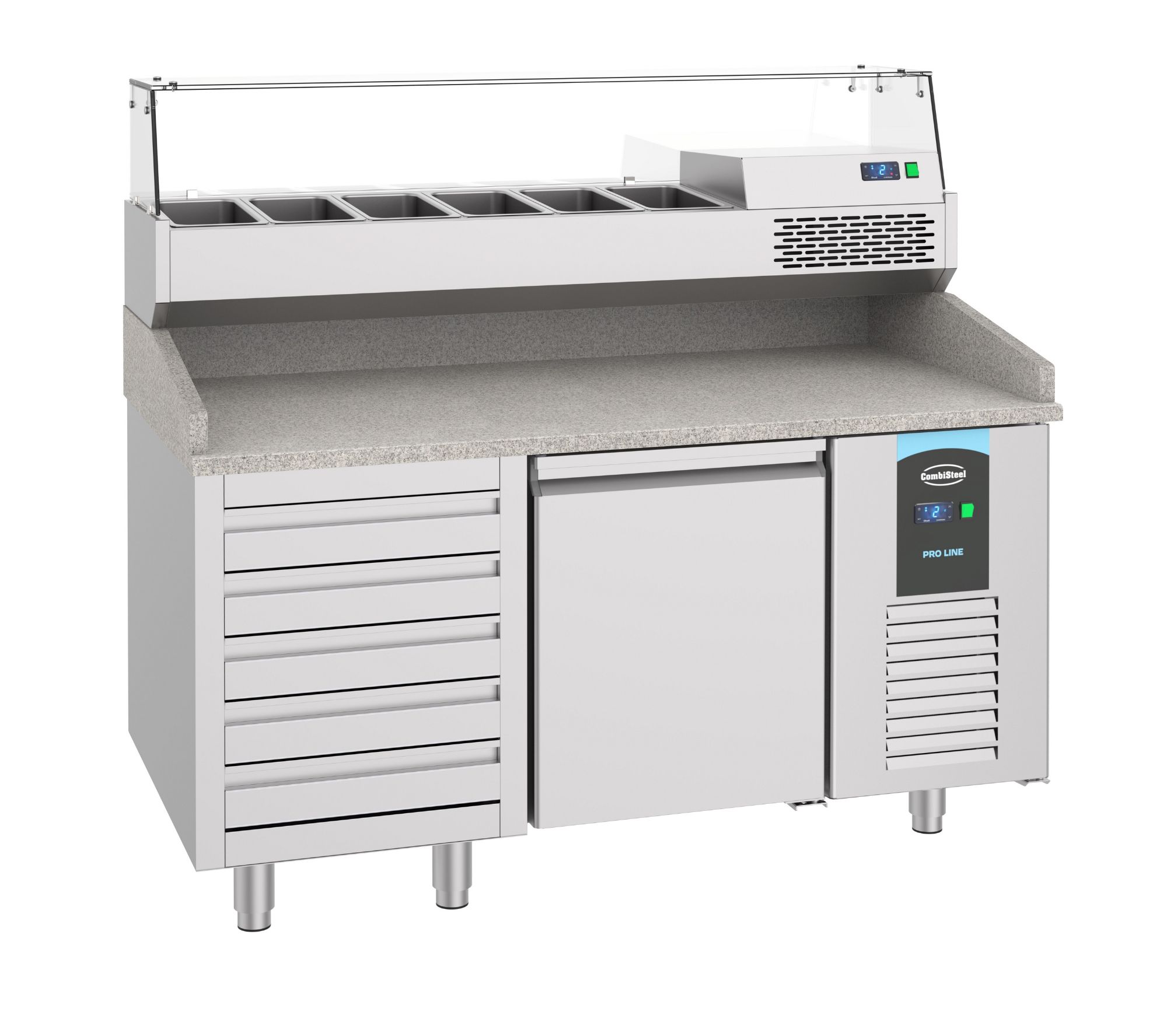 Picture of CombiSteel Pizza Preparation Counter 1 Door 5 Drawers