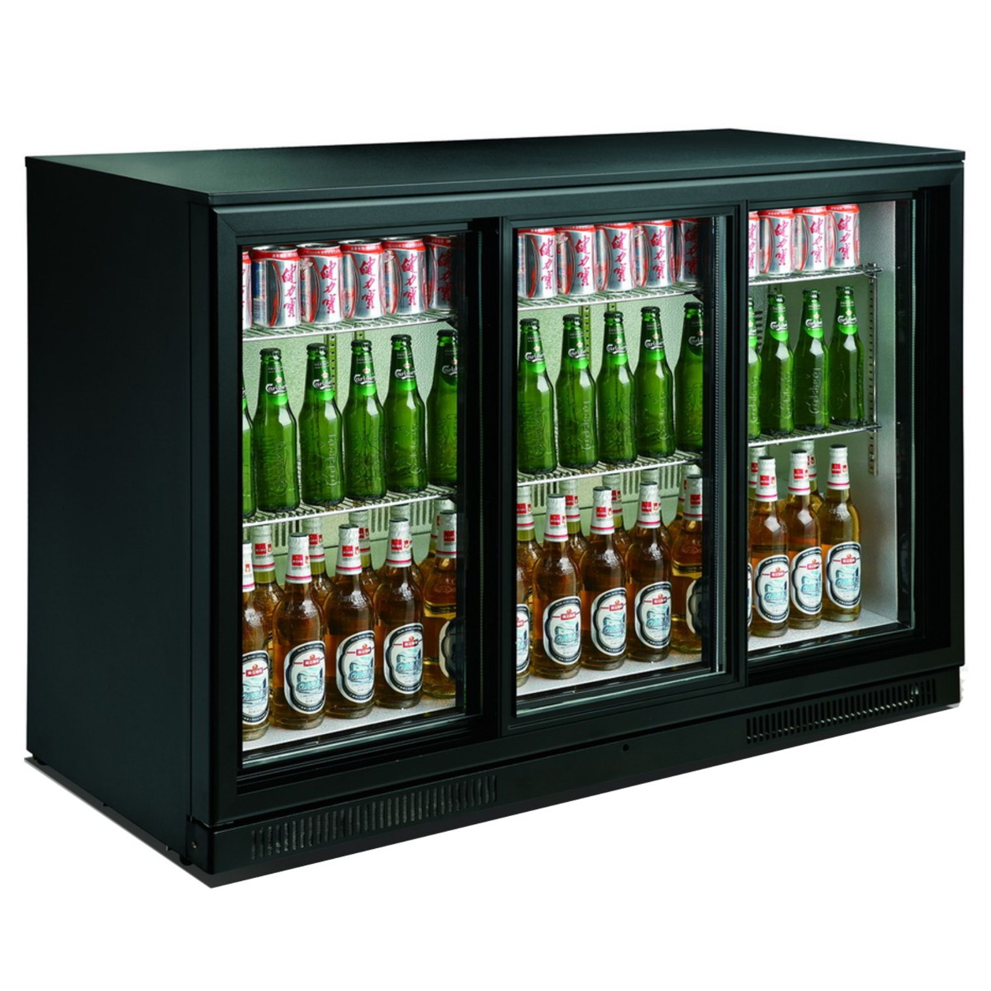 Picture of CombiSteel Backbar Cooler Black 3 Sliding Glass Doors