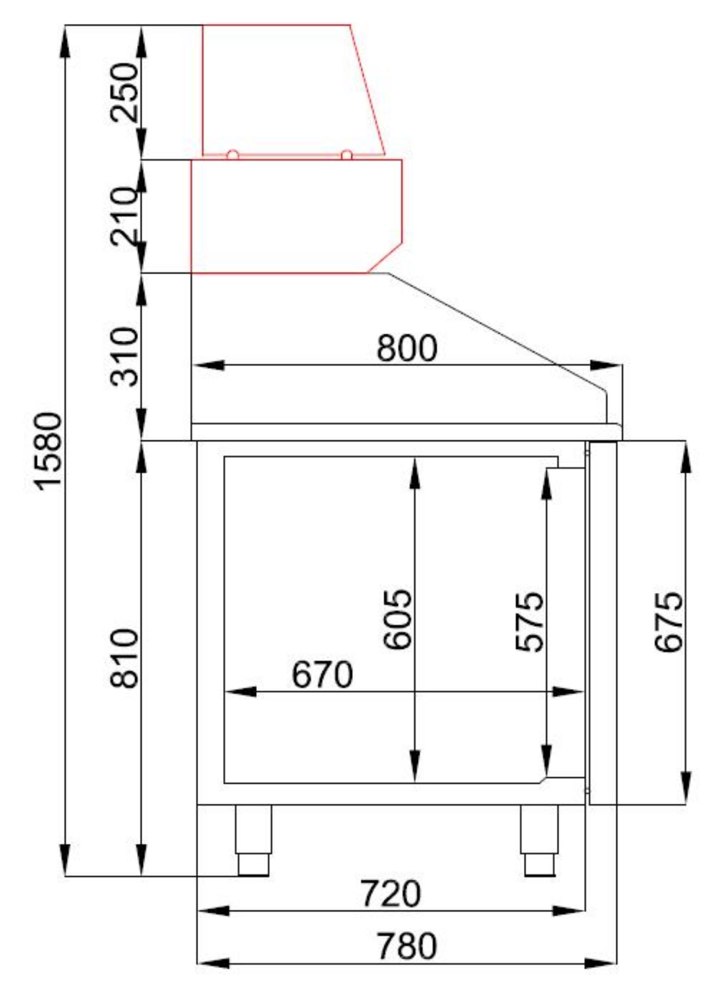 Picture of CombiSteel Pizza Preparation Counter 3 Doors Pro Line