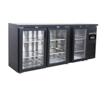 Picture of CombiSteel Backbar Cooler Black 3 Glass Doors Side Motor
