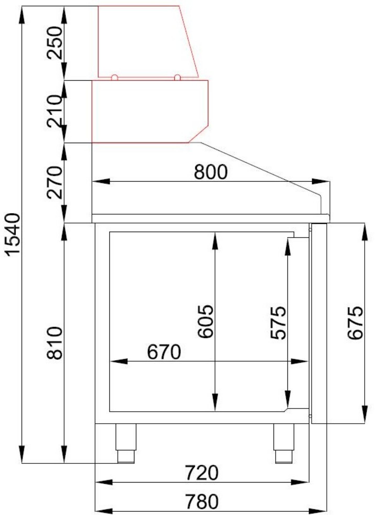 Picture of CombiSteel Pizza Preparation Counter 2 Doors 5 Drawers