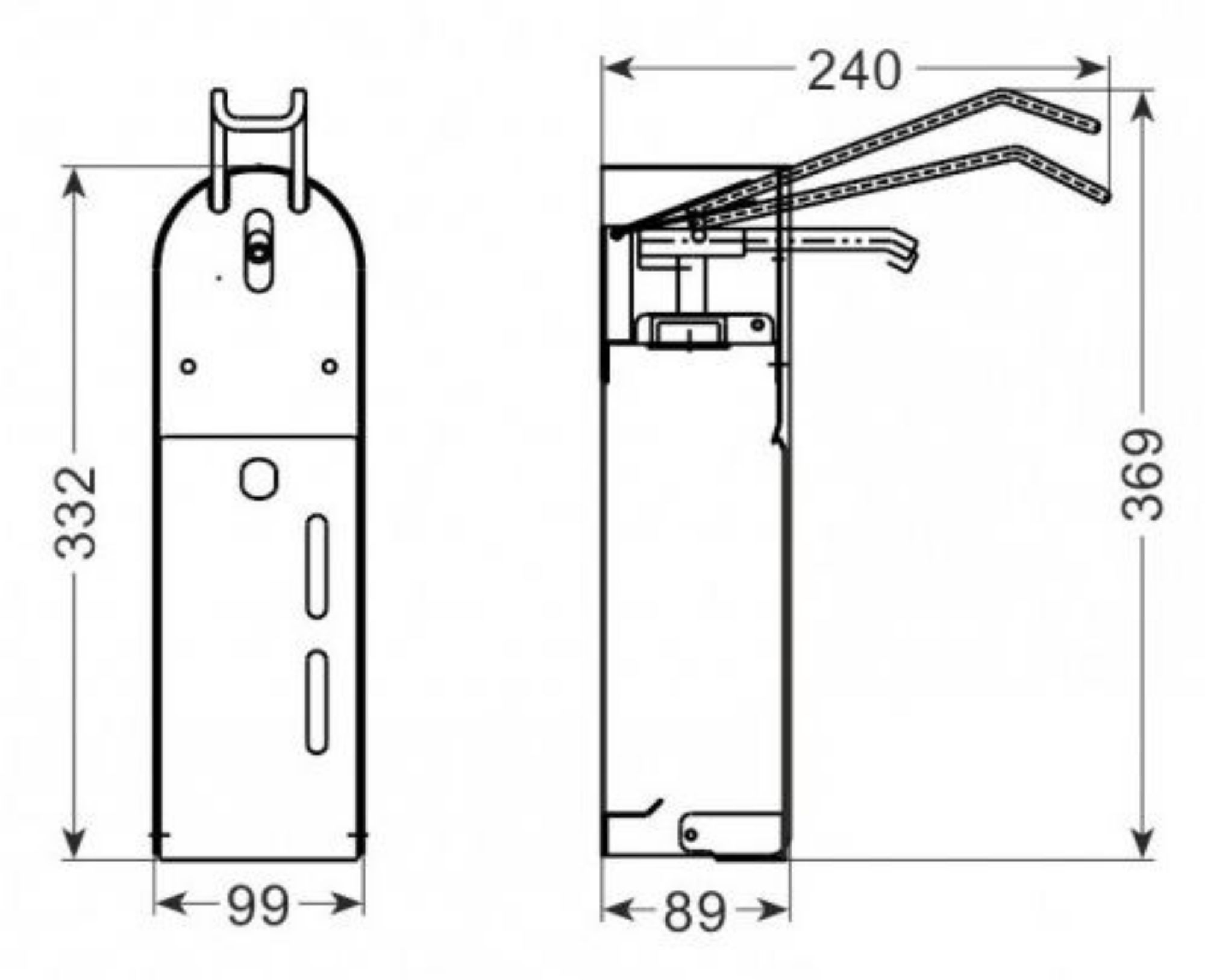Picture of CombiSteel Stainless Steel Disinfection Elbow Operated Included Post