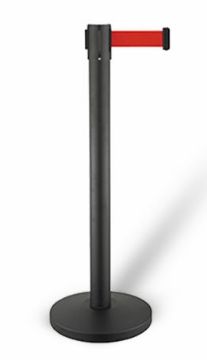 Picture of CombiSteel Retractable Belt Stanchion Stainless Steel Black Set/2