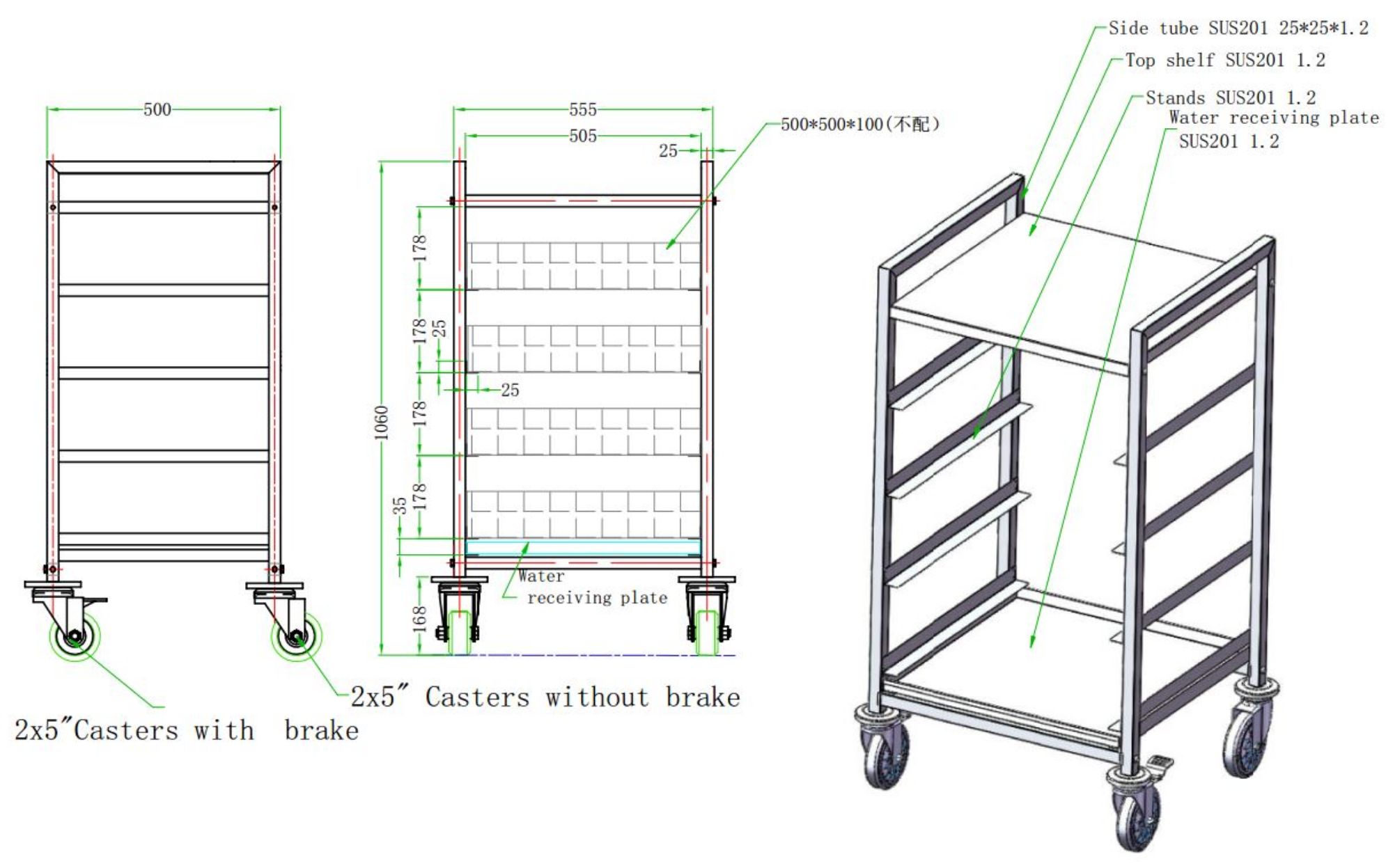 Picture of CombiSteel Basket Trolley 1060 Height