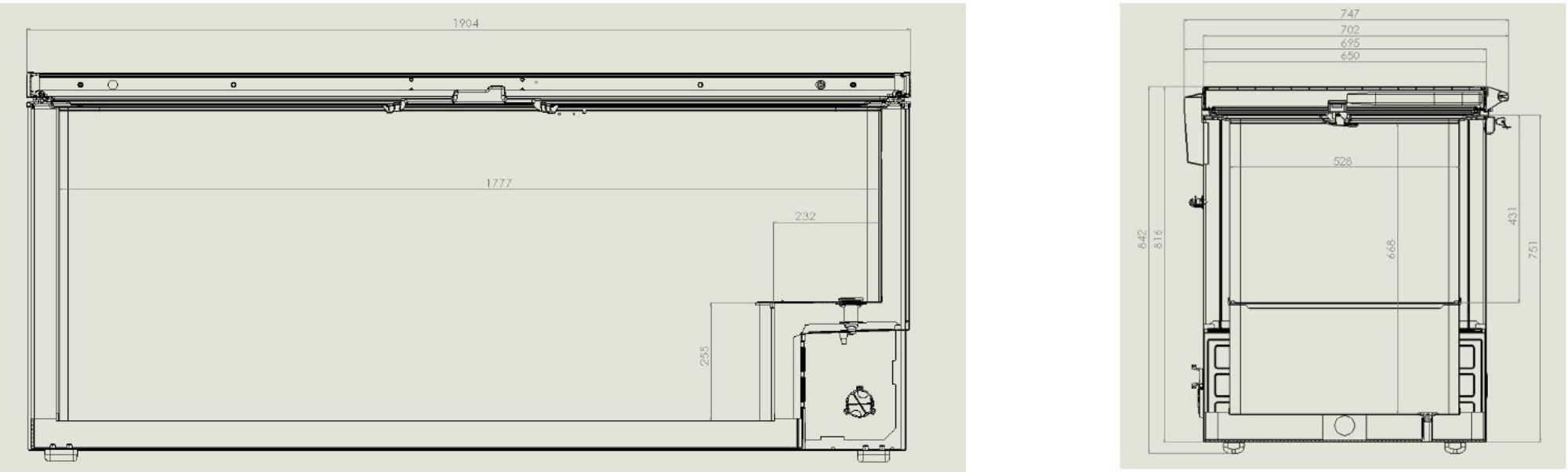 Picture of CombiSteel Chest Freezer Stainless Steel Cover 635 L