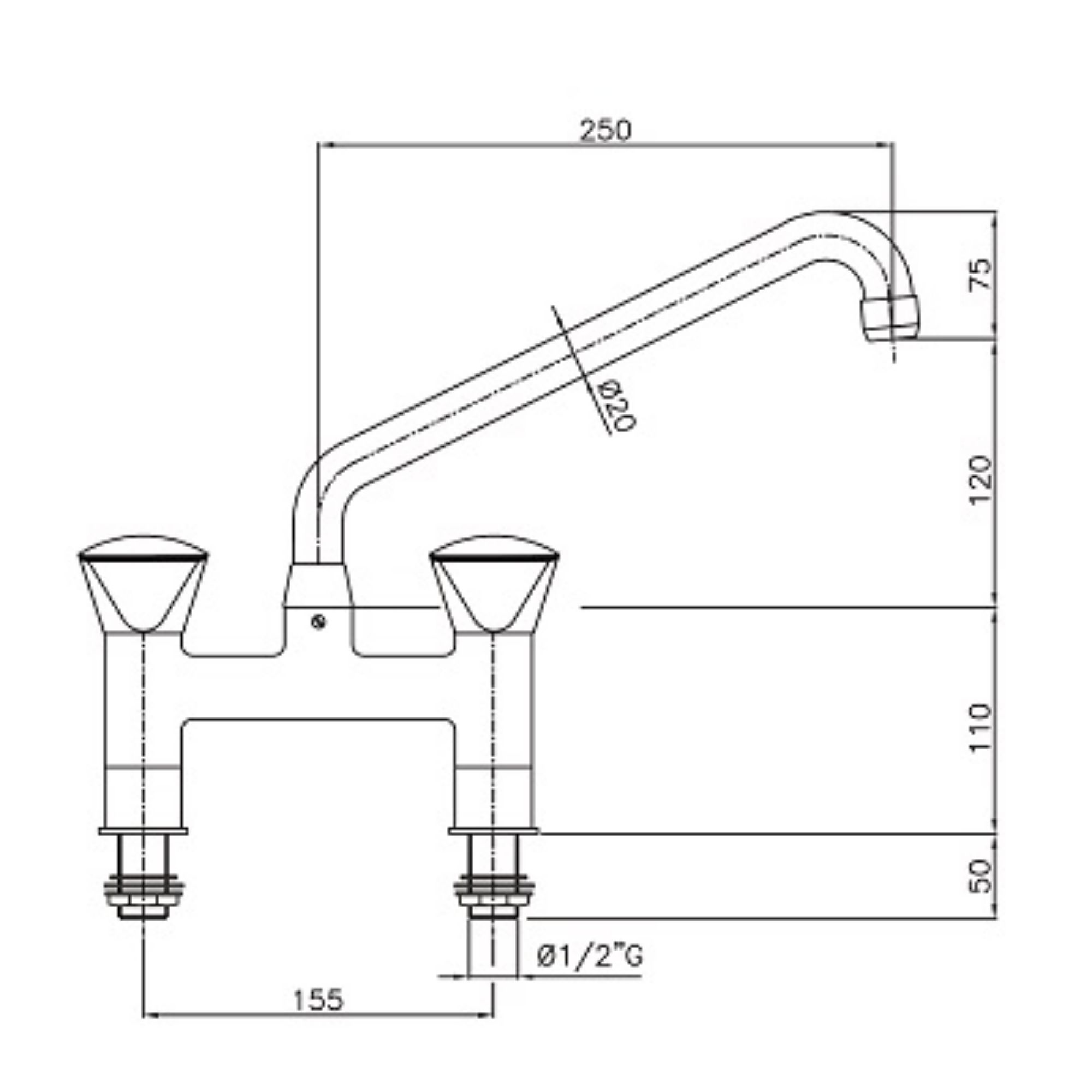 Picture of CombiSteel Mixing Faucet Two Water Inlet