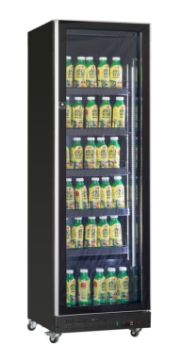 Picture of CombiSteel Single Glass Door Display Fridge Black 387L
