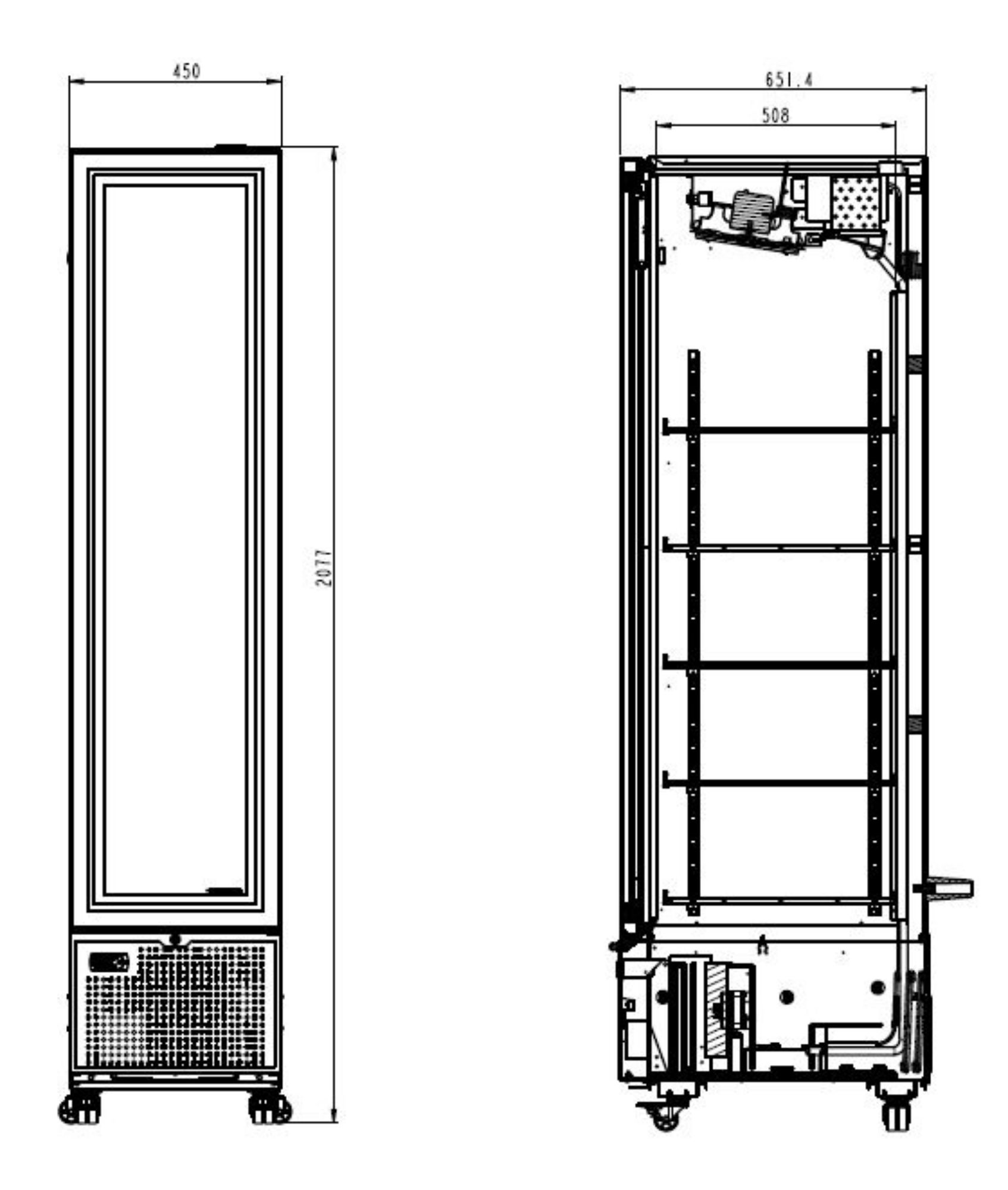 Picture of CombiSteel Single Glass Door Display Refrigerator Black 348Litre