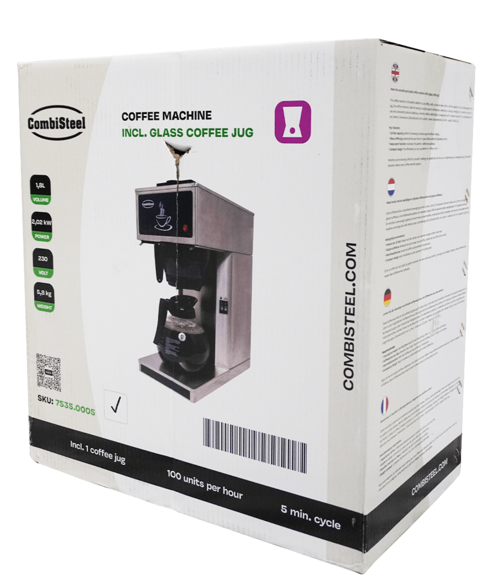 Picture of CombiSteel Coffee Machine Included 1 Glass Coffee Jug 1.8L