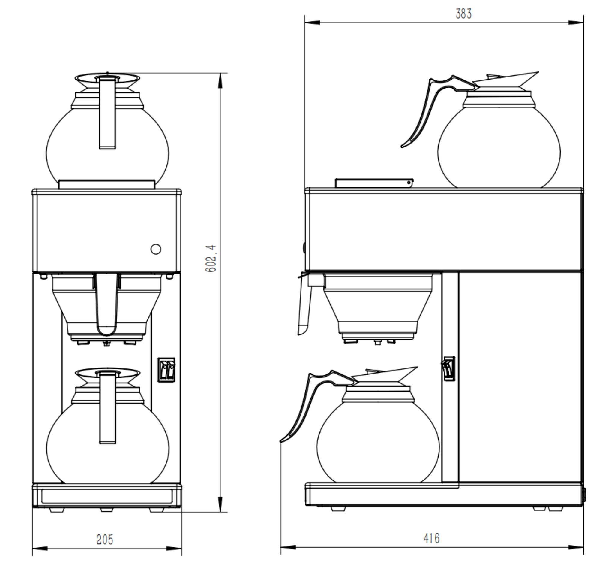 Picture of CombiSteel Coffee Machine Included 2 Glass Coffee Jugs 1.8L