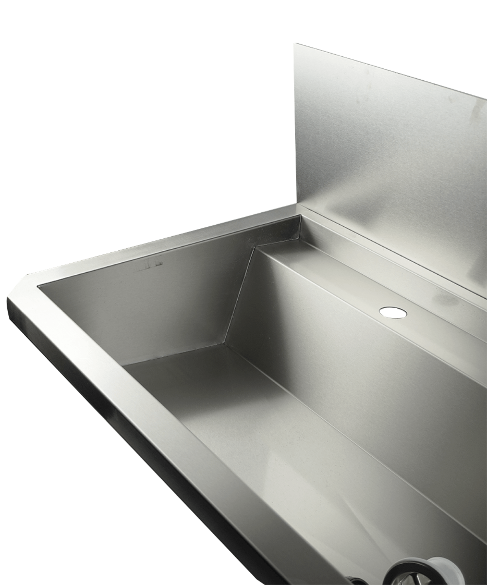 Picture of CombiSteel Stainless Steel Wash Basin 1 Tap 2400Mm Drain Plug And Splash Shield Included